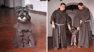 friar monks monastery adopted schnauzer adopts bolivian dagospia proper abandoned bolivia carmelo moustache bigoton