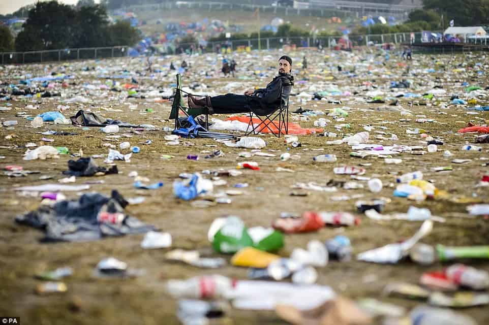 Amount Of Rubbish Left After Recently Concluded Reading & Leeds